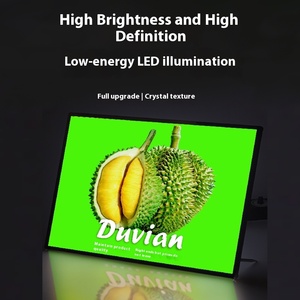 Tùy chỉnh siêu mỏng LED hộp đèn hình chữ nhật biển quảng cáo nhôm cho tường treo sáng Tempered Glass Poster cho <span class=keywords><strong>menu</strong></span> - Product Image 5