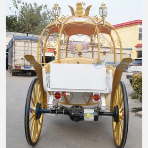 OEM <b>White</b> Horse Carriage for Christmas Cinderella Horse Buggy <b>White</b> Wedding Princess Wedding Buggy Electric Golden Horse Cart - Product Image 2