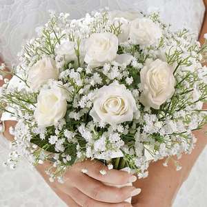 Bouquet de Gypsophile Blanc Artificiel pour Mariage, Noël, Fêtes, Maison, Jardin, Bureau - Fleurs d'Automne Fausses pour Décoration DIY - Product Image 3