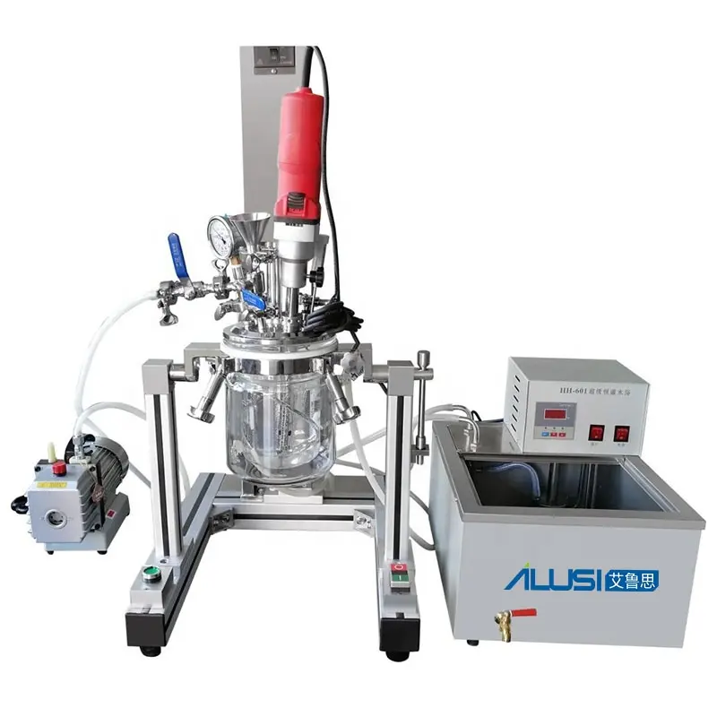 1L-2L lab vacuum emulsifier small lotion mixer cosmetic small high speed shear homogenier mixing machine