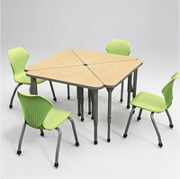 Escritorios Escolares Ajustables de Estilo Americano Moderno, Mesas y Sillas Combinadas Apilables para Actividades en el Aula