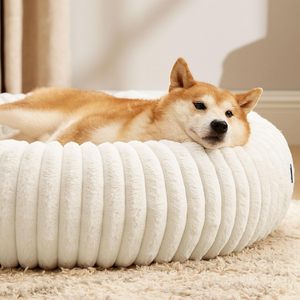 Nouveau lit pour chien en forme de beignet en fourrure, luxueux et confortable, lavable, tapis pour chat, coussin chaud pour animaux de compagnie - Product Image 4