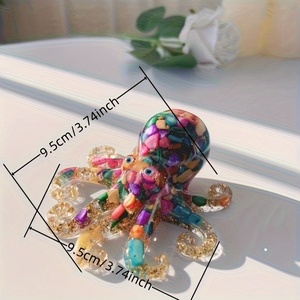 1 pieza de Adorno de Pulpo de Cristal Encantador, Adorno de Resina de Cristal con Forma de Pulpo, Regalo Decorativo, Artesanía, Decoración Artística Perfecta con Temática Oceánica - Product Image 3