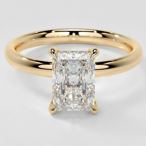 Bague de fiançailles solitaire en moissanite taille émeraude, plaqué argent 925, bijoux DR0142945R - Product Image 4