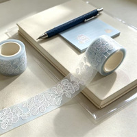 Ruban Washi Européen Exquis en Soie Jaune Creuse Style Dentelle 3,5cm*2m en PET pour Journalisation et Décoration DIY