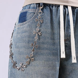 European And American Style Metal <b>Cross</b> Waist <b>Chain</b> For Men Hip Hop Fashion Zinc Alloy Pants <b>Chain</b> Daily Wear - Product Image 1