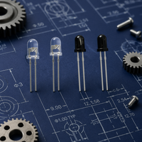 Récepteur photodiode IR 5 mm 940 nm, capteur de lumière infrarouge à trou traversant