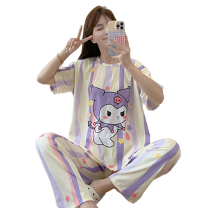 Sleepwear Sets 2025 <strong>Pyjamas</strong> Women's Summer Cartoon Two-Piece Short-Sleeved Pants Home Clothes Pajamas - Product Image 5
