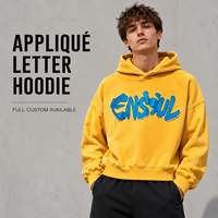 Sweat-shirt à capuche unisexe coupe courte, 480 g/m², effet vintage délavé, sans poche, avec logo patch effiloché, coupe oversize, style streetwear épais