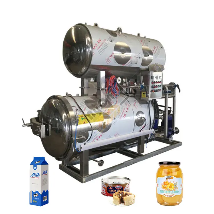 Esterilizador autoclave para alimentos MY, máquina de retorta de esterilización de alta temperatura de doble cámara para botellas y ollas