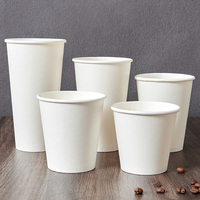 Gobelet en carton à paroi simple avec couvercle à clapet, jetable, 4oz 6.5oz 8oz 12oz 16oz, écologique, pour boissons chaudes et café