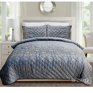 Velvet Fabric Quilted <strong>Bedspread</strong> 3 Pcs Bed Spreads <strong>Bedspread</strong> <strong>king</strong> and Queen Size Velvet Embroidery <strong>Bedspread</strong> - Product Image 1