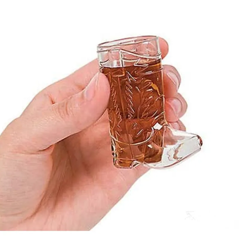 Heavy Base Entertainment Beverage Drinking Glassware Whiskey glass Shot Glasses Funny Cowboy Boots glassware for Liquor