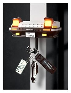 Wholesale Self-adhesive Wall Mounted Novelty Car Key Holder <b>Hooks</b> with Headlight Decor for Living Room Home Gift - Product Image 1