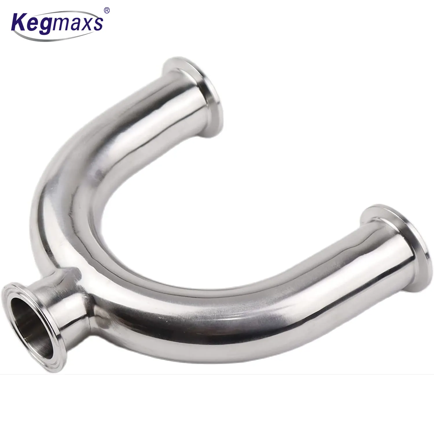 Kegmaxs GoodQuality 3 Way U Type 304 Stainless Steel TEE Sanitary Ferrule Pipe Fittings 1.5" Tri-clamp, 38mm Pipe OD Homebrew
