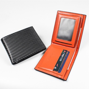 กระเป๋าใส่บัตรเครดิตหนัง PU สำหรับผู้ชายกระเป๋าสั้นแบบพกพามีช่องเสียบหลายช่องสีดำแบบบาง - Product Image 2