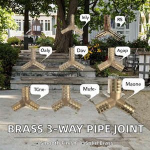 Conexión de Manguera en Forma de Y de Latón Forjado con Superficie Lisa, Accesorios de Tubería de 6/8/10/12/14/16/19 mm, Acoplador de 3 Vías - Product Image 2