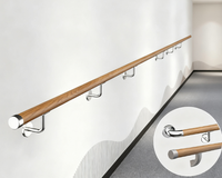 Supports de main courante en bois et barre de support murale antidérapante au design moderne pour personnes âgées/enfants, usage intérieur (option 50 cm)