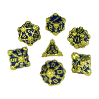 Ensemble de dés de jeu de rôle (DND) en métal écologique à 7 pièces polyédriques pour jeux de table/bureau et soirées en bar