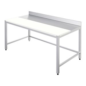 Table de découpe murale EURAST 1000x600x850mm en acier inoxydable/polyéthylène, épaisseur 20mm, ustensiles de cuisine haut de gamme - Product Image 1