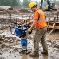 Compacteur électrique portatif pour terrasse, réparation de routes et compactage de fondations