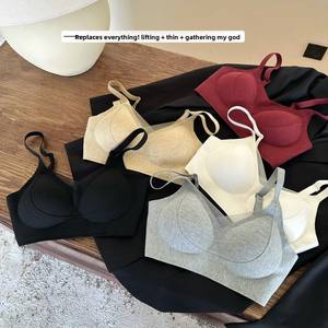 Femmes automne hiver chaud Muscle brossé sans couture Double ascenseur Anti-affaissement soutiens-gorge confortable à peine là soutien-gorge côté poitrine - Product Image 2