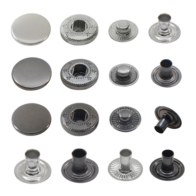Brass 633# 831# 4-Snap Adjustable Press Studs Hollow Prong Snap Fasteners for Men's and Women's Jackets & Garments