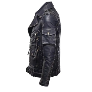 Nouvelle Vente Chaude <span class=keywords><strong>2023</strong></span> Manteau d'Hiver pour Hommes, Veste de Moto Slim à Revers en Cuir PU - Product Image 1