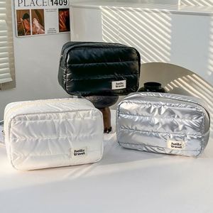 Hot Selling Travel Large Capacity Pouch Zipper Custom Logo <b>Makeup</b> Bag Skincare Storage Soft <b>Case</b> Puffer Quilted Cosmetic Bags - Product Image 1