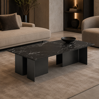 Table console en marbre couleur café de luxe QINUO Furniture Store, table console en marbre sur mesure pour salon