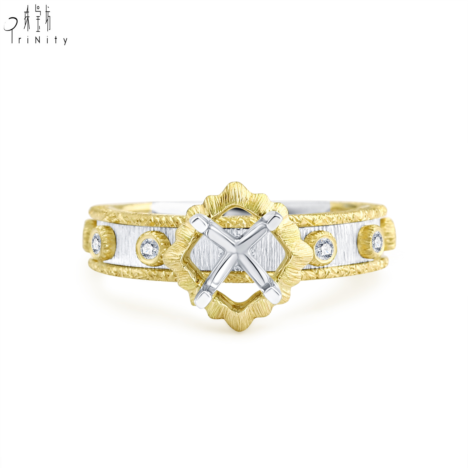 Or massif 18 carats jaune et blanc