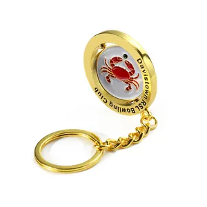 Professional customization of popular metal keychains with a zinc alloy center that can be rotated, painted and electroplated