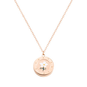 yunnique Stainless Steel Rose Gold Flower Pendant Necklace With Essential Oil For Mosquito Repellent <b>Gift</b> - Product Image 5