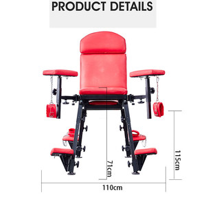 مقعد عبودية قابل للتعديل مع بطانة سميكة طقم بدسم للكبار أثاث موقف الحب - Product Image 6