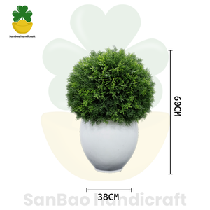 Planta Artificial Estilo Bonsái en Maceta Blanca de Plástico - Ecológica y Duradera de 60 cm para Decoración de Pascua y Sala de Estar - Product Image 5