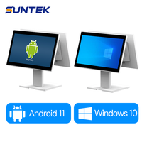 Système de point de vente Suntek Windows avec double écran tactile, PC tactile pour solution de supermarché, tout-en-un