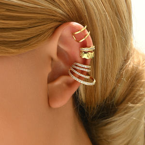 Popular de gama alta minimalista de moda geométrica Zirconia cobre joyería regalo nueva moda multi-estilo mujeres Clip-on pendientes conjunto - Product Image 1