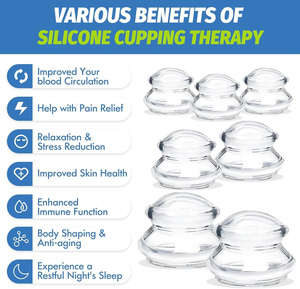 Ensemble de ventouses Offres Spéciales de haute qualité tasse de Massage en Silicone d'aspiration sous vide médicale transparente chinoise pour la <span class=keywords><strong>Cellulite</strong></span> du corps - Product Image 2