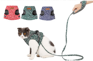 ペット猫ハーネスリーシュ付き日本の花のデザイン通気性調節可能 - Product Image 3