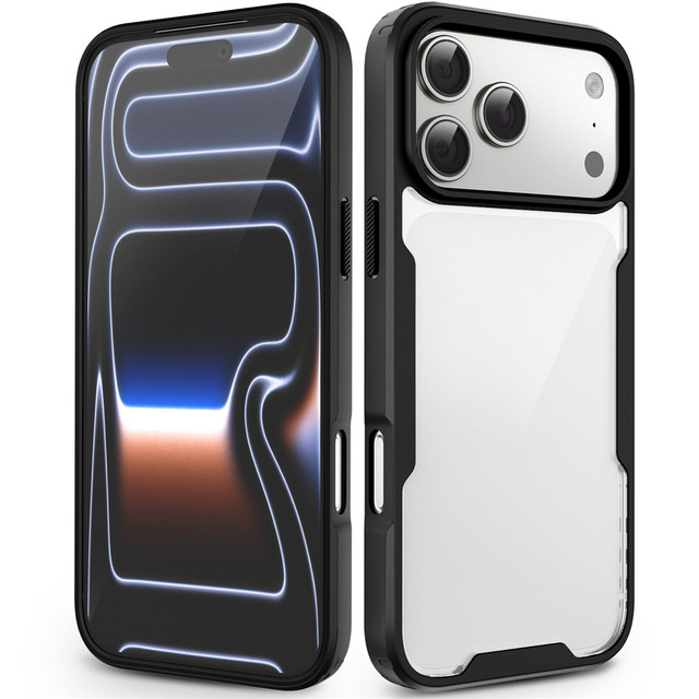 Shockproof 2.0 mm Hard PC Back Colored Soft TPU Bumper Crystal Clear Hard Back Mobile Phone Case for iPhone 17 16 15 Pro Max