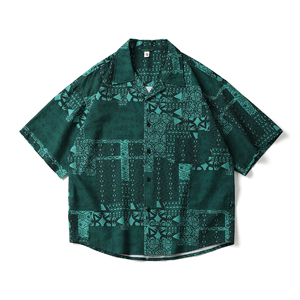 Camisa Floral de Cinco Botones con Cuello Cubano Estilo Hawaiano, Holgada y Brillante, para Hombre y <span class=keywords><strong>Mujer</strong></span> - Product Image 1