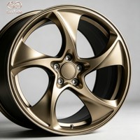 Jantes personnalisées en bronze champagne forgé à cinq branches 20x9J pour Tesla Model Y 5x114.3 ET34 CB64.1 pour les modèles EV personnalisés
