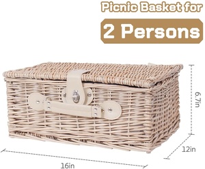 Panier <span class=keywords><strong>de</strong></span> pique-nique vide isotherme pliable rectangulaire en <span class=keywords><strong>osier</strong></span>, bac <span class=keywords><strong>de</strong></span> <span class=keywords><strong>rangement</strong></span> cubique, fabrication sur mesure, économique - Product Image 4