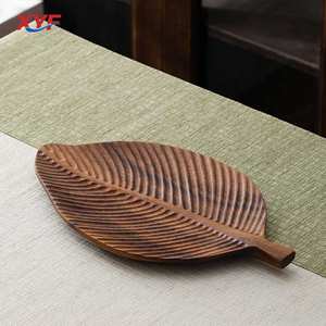 Bandeja de Madera para Frutas con Forma de Hoja, Hecha a Mano, Organizador de Postres, Plato de Madera, Decoración para el Hogar - Product Image 1