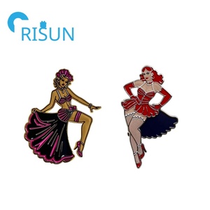 Bán buôn tùy chỉnh kim loại pinsanity Burlesque vũ công men Pin ve áo pin tùy chỉnh Burlesque cô gái trâm cài quần áo phụ kiện - Product Image 2
