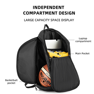 <span class=keywords><strong>Mochila</strong></span> de Baloncesto con Logotipo Personalizado, Impermeable, Deportiva, Casual, para Viajes, Gimnasio, Escuela, <span class=keywords><strong>Entrenamiento</strong></span> de Fútbol, para Hombre - Product Image 4