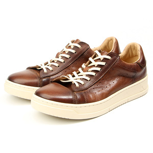 Retro Genuine Leather Sneakers Men's Casual Shoes <b>Low</b> <b>Heel</b> Solid Color Front Laces Leisure Wear - Product Image 4