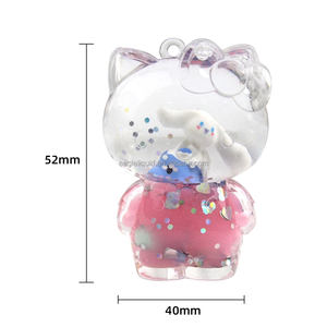 アクリルファッション ハローキティ 猫 浮遊液体バブル液体キーホルダー ファッションアニメ漫画キーリング - Product Image 2
