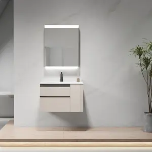 Chaozhou Atacado Produto personalizado Móveis de banheiro de madeira compensada pia de banheiro armário de lavatório para apartamento de hotel