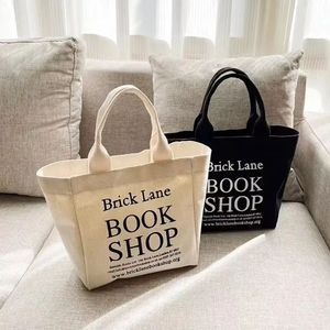 Custom logo Big <strong>Small</strong> Beige <strong>Black</strong> Girl Shopping Gift Cotton Canvas Shopping Tote <strong>Bag</strong> with Reinforced Handle - Product Image 1
